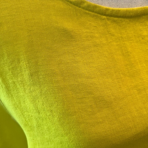 Bryn Walker Chartreuse Lagenlook High Low Hem Three-Quarter Sleeve Tunic Top XL - Picture 3 of 13